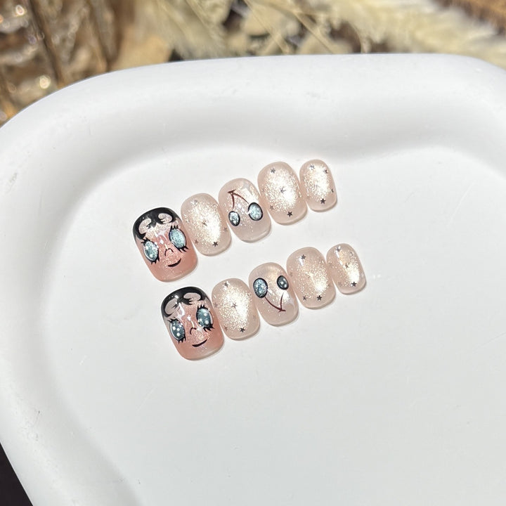 Playful Cherry-Themed Press-On Nail Set Kalsten