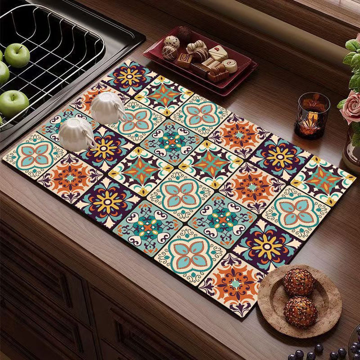 Elephant-Themed Kitchen Mat