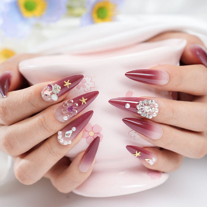 Decorative Rhinestone Stiletto Nail Set Kalsten