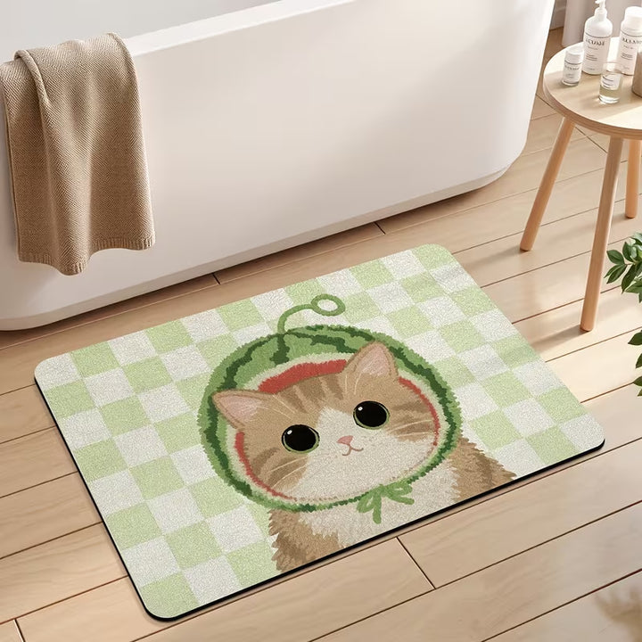 Cute Cat Print Bath Mat Kalsten