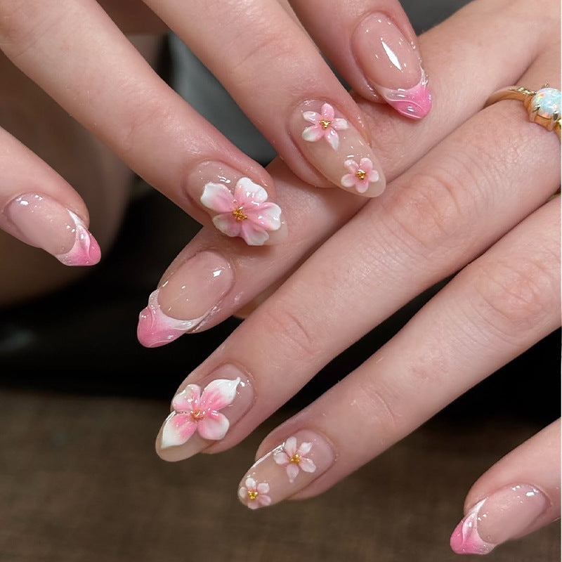 Decorative Floral Design Press-On Nails Kalsten