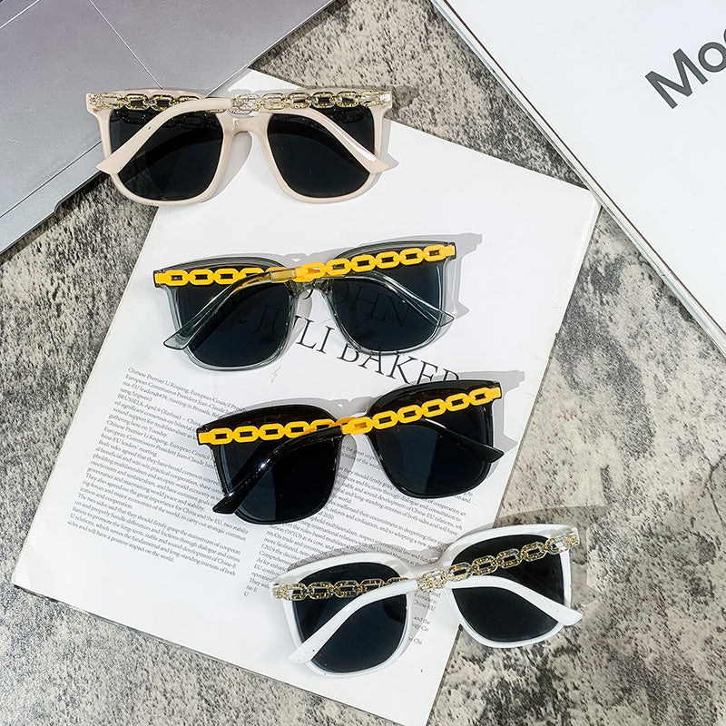 Women's extra-large sunglasses with fashionable chain frame Kalsten