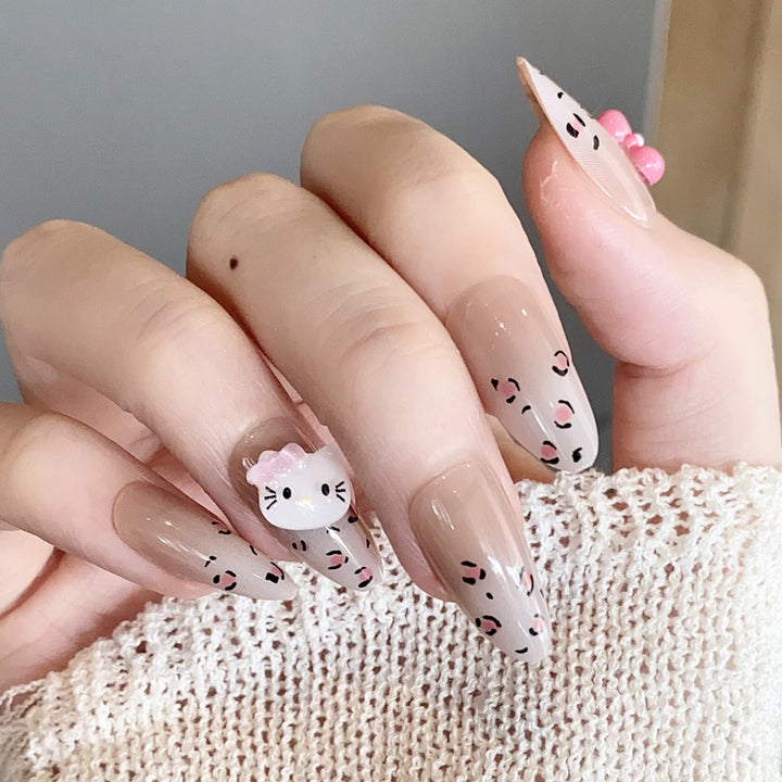 Stylish Press-On Nail Set with Artistic Leopard Design Kalsten