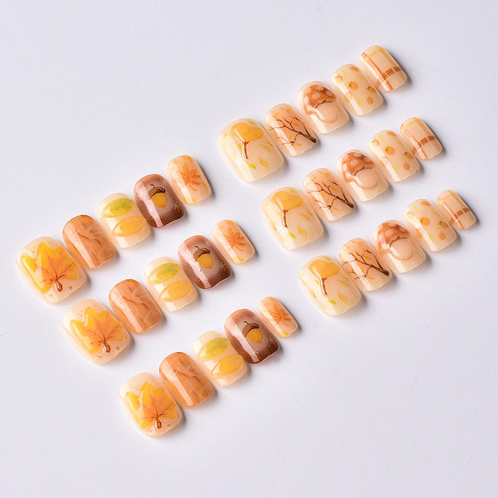 Autumn-Inspired Press-On Nail Art Set Kalsten