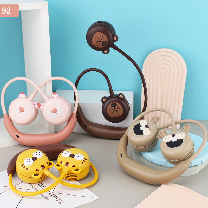 Unisex wireless children's headphones with neckband and child-friendly bear design Kalsten