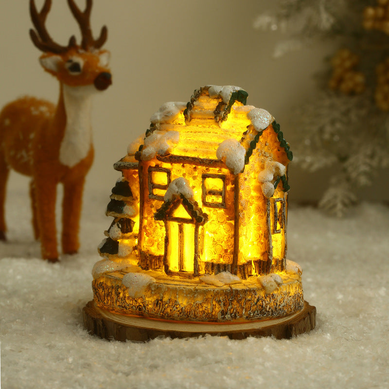 Illuminated Christmas village made of ceramic Kalsten