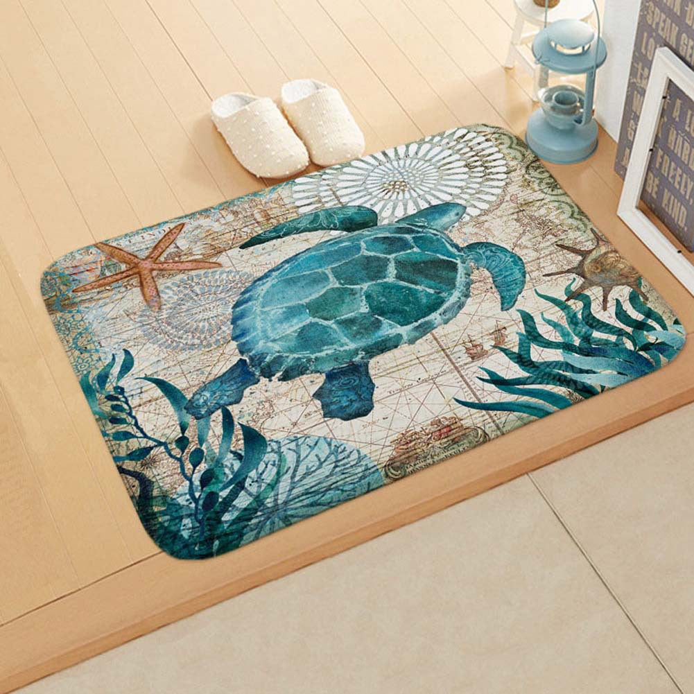 Coastal Nautical Bath Mat Kalsten