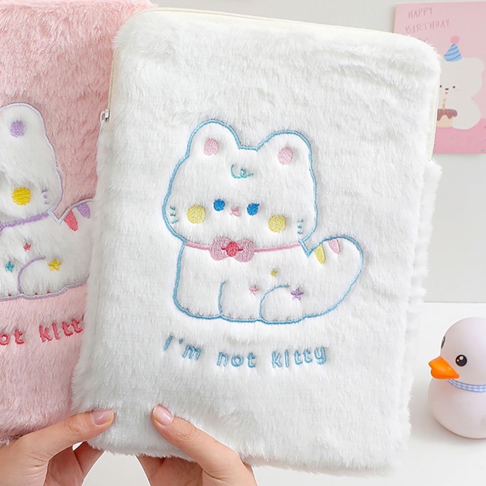 Cute Cat-Themed Furry Pencil Case Kalsten