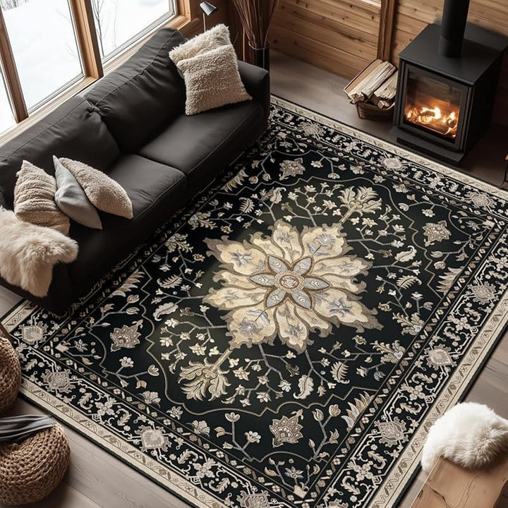 Elegant Floral Pattern Area Rug Kalsten