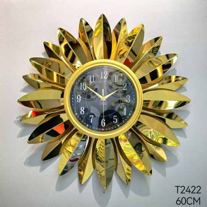 Floral Wall Clock with Leaf Design Kalsten