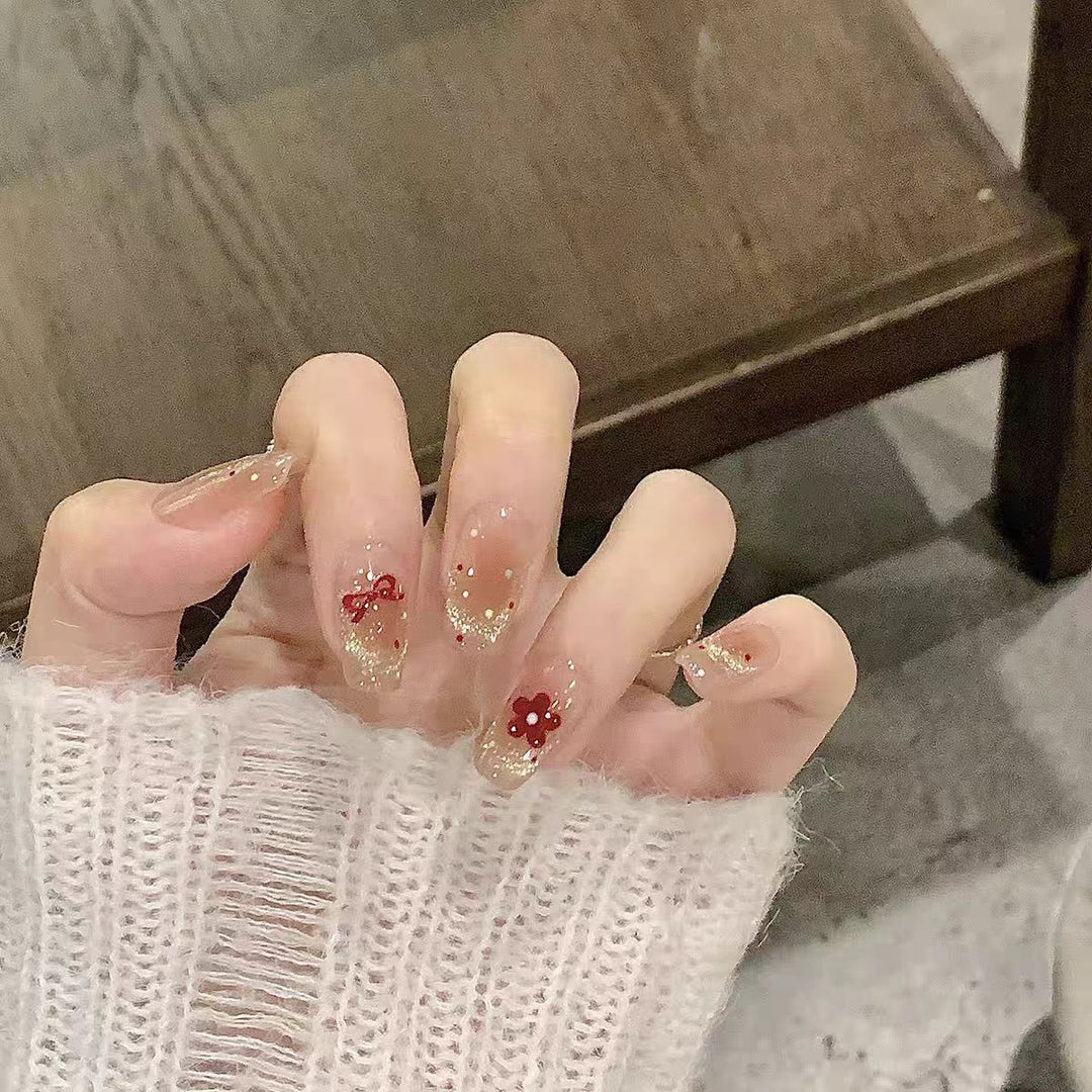 Decorative Floral Press-On Nail Set Kalsten