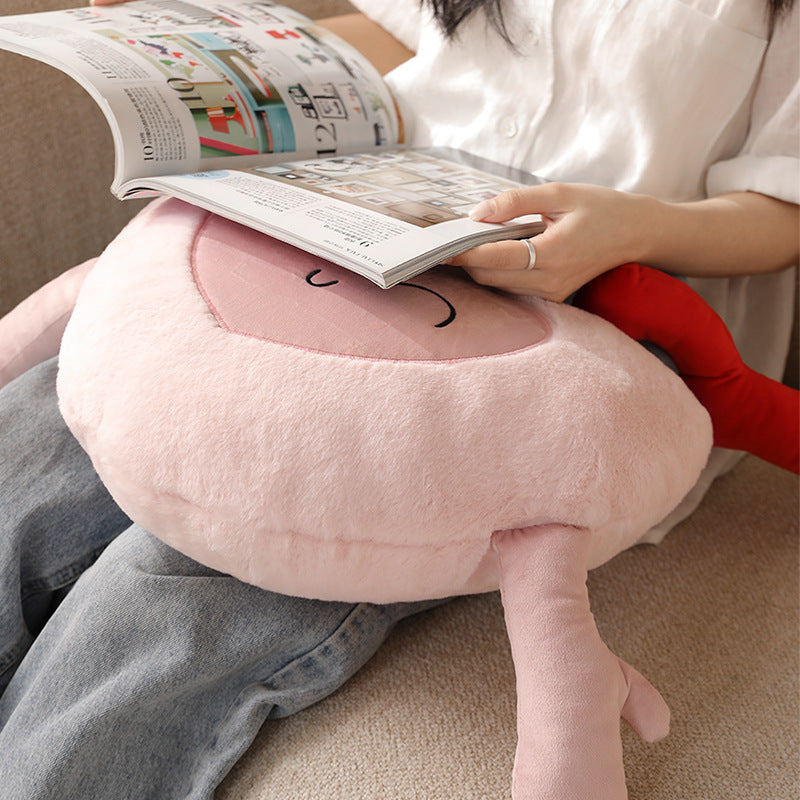 Plush heart cuddle pillow with sewn-on key motif and cute embroidered face Kalsten