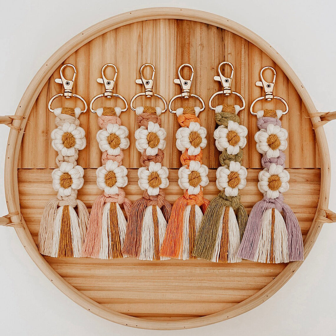 Macrame Keychain Strap with Floral Design Kalsten