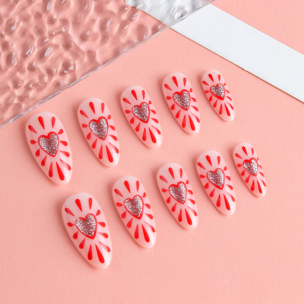 Decorative Heart-Themed Press-On Nails Kalsten
