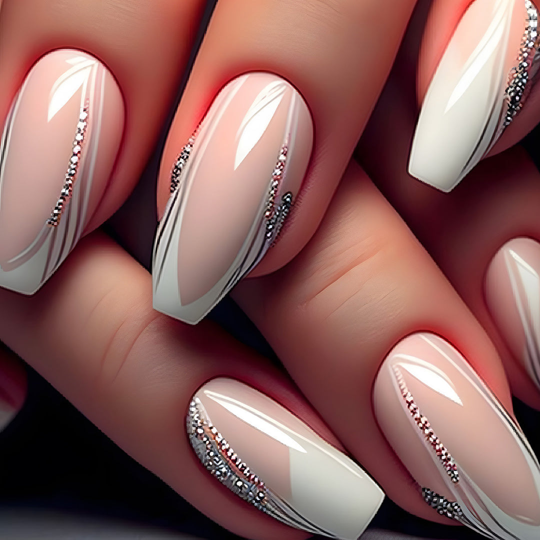 Elegant Stiletto Press-On Nails with Crystal Accents Kalsten