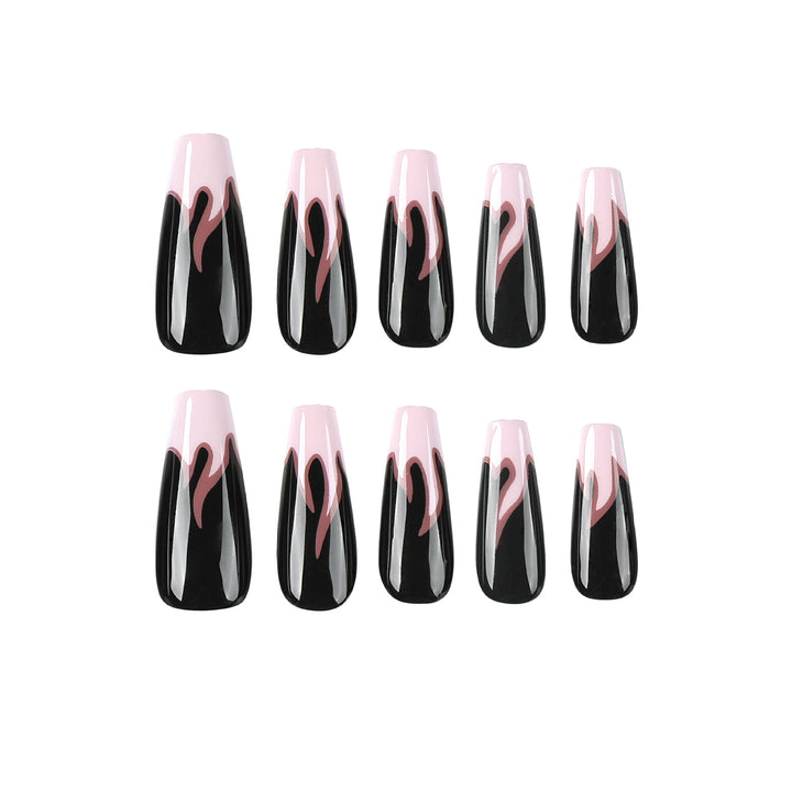 Artistic nail extensions with gradient and flame design Kalsten
