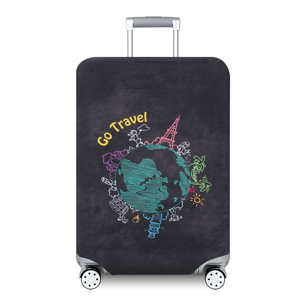 Unisex hard-shell suitcase with modern wave pattern Kalsten
