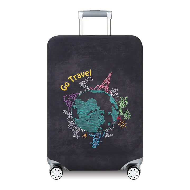 Unisex hard-shell suitcase with modern wave pattern Kalsten
