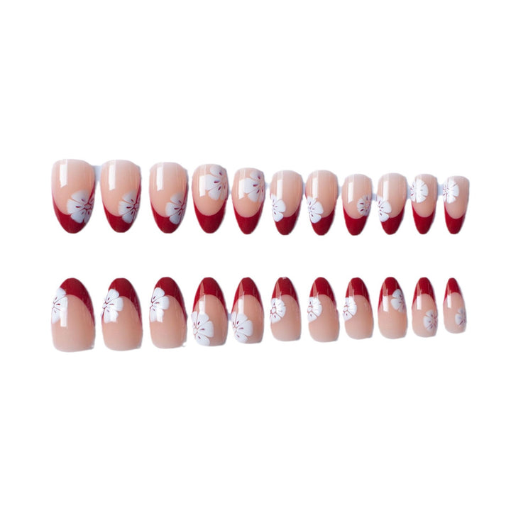Artistic Floral French Tip Nail Art