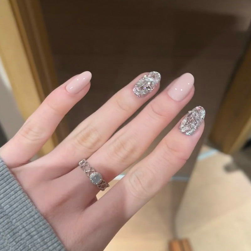 Decorative Press-On Nails with Glitter Accents Kalsten