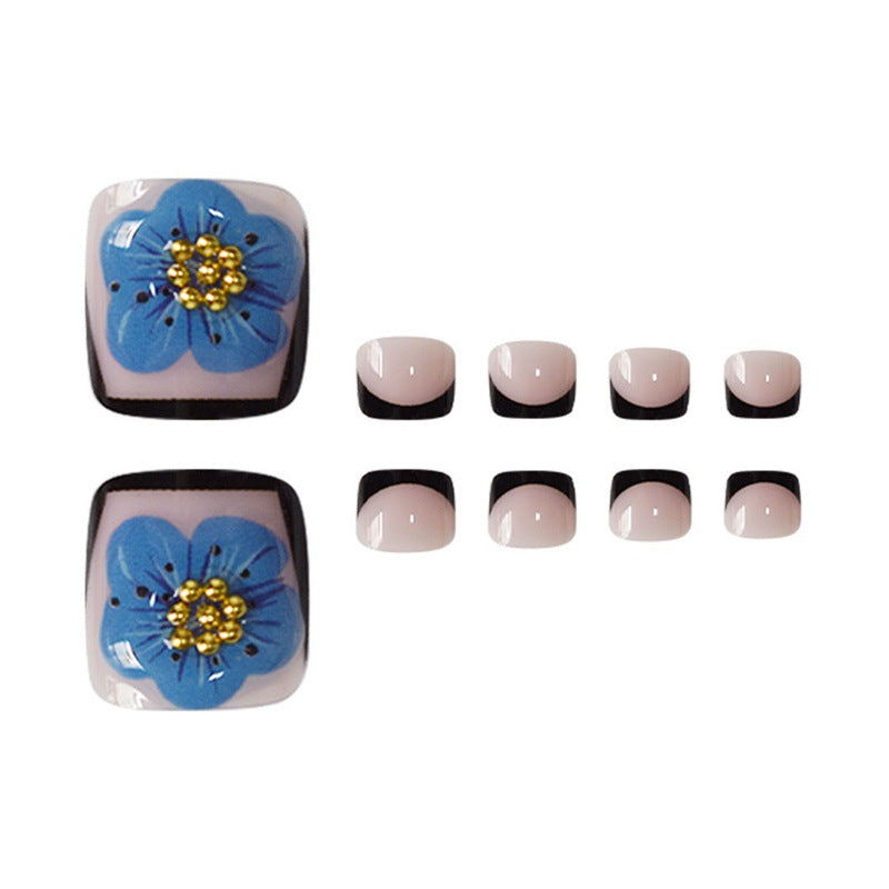 Decorative Floral Press-On Toenails Kalsten