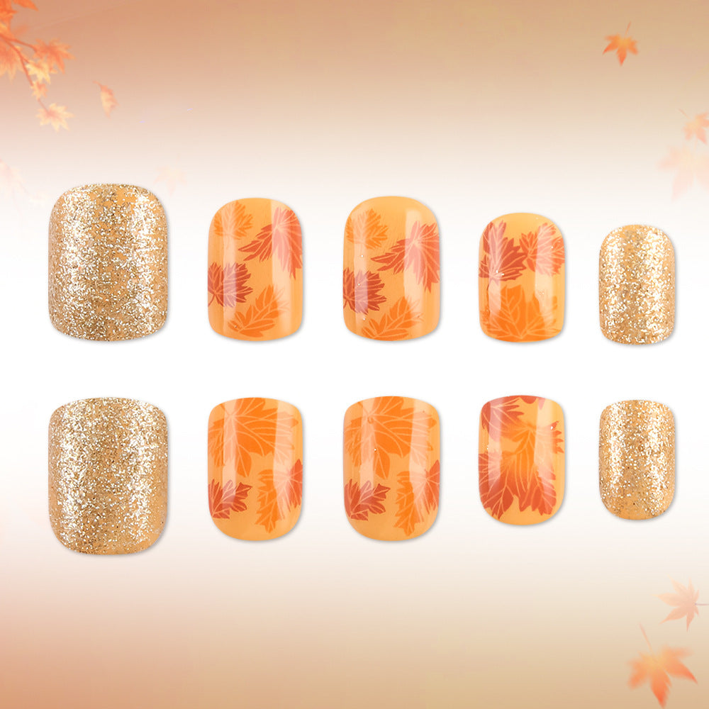 Autumn Leaf Press-On Nail Art Kalsten