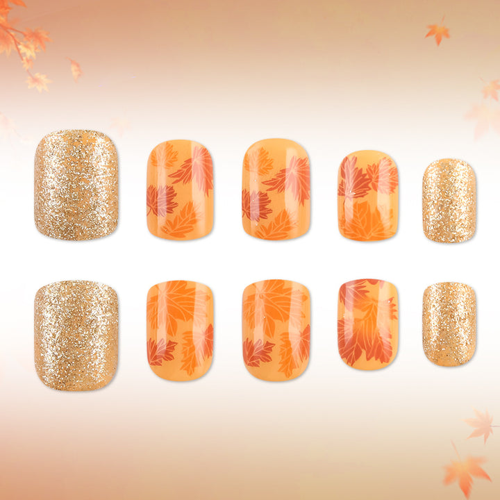 Autumn Leaf Press-On Nail Art Kalsten