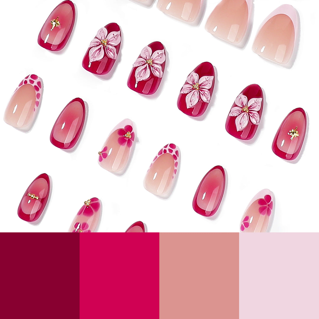 Artificial Nail Art with Flower Design Kalsten