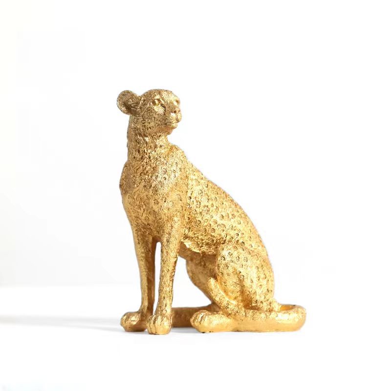 Decorative Golden Leopard Sculpture