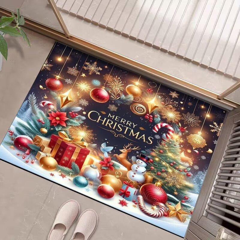 Festive Christmas-Themed Entrance Mat