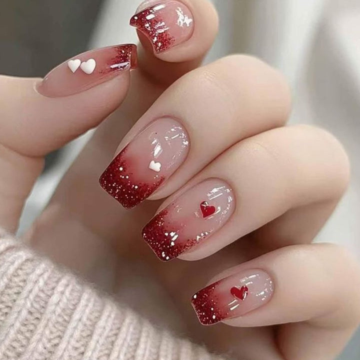 Artificial nails with Romantic Heart Design Kalsten