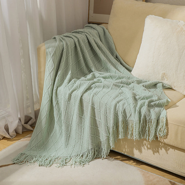 Women’s knitted blanket with textured wave pattern Kalsten