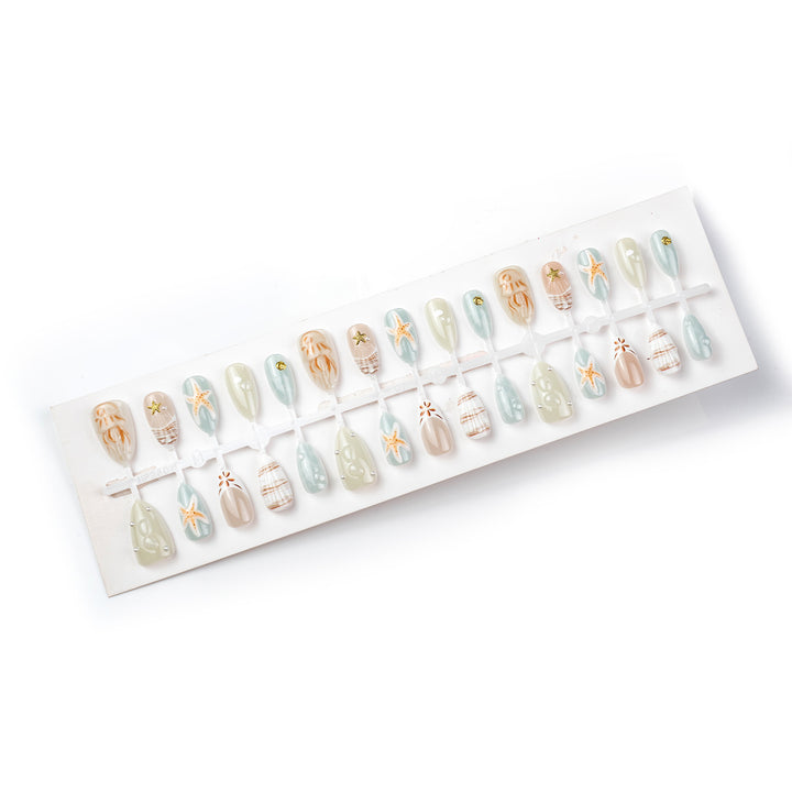 Coastal-Inspired Decorative Press-On Nail Art Set Kalsten