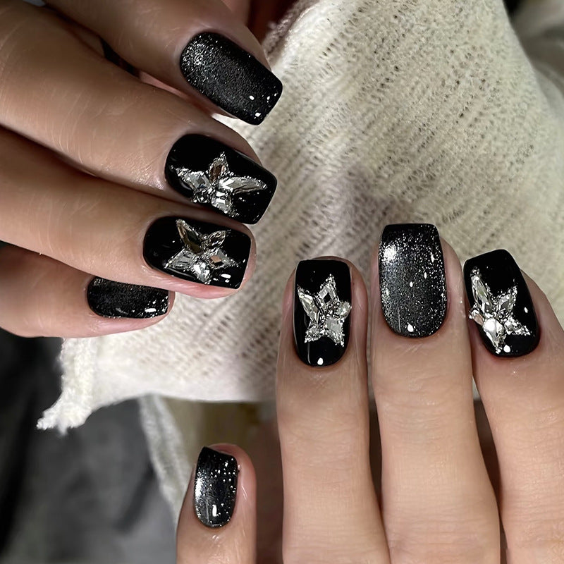 Glamorous Artificial Nail Tips with Rhinestone Details Kalsten