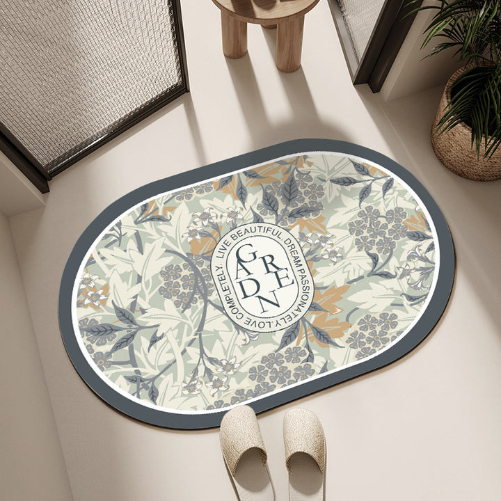 Oval Floral Bath Mat Kalsten