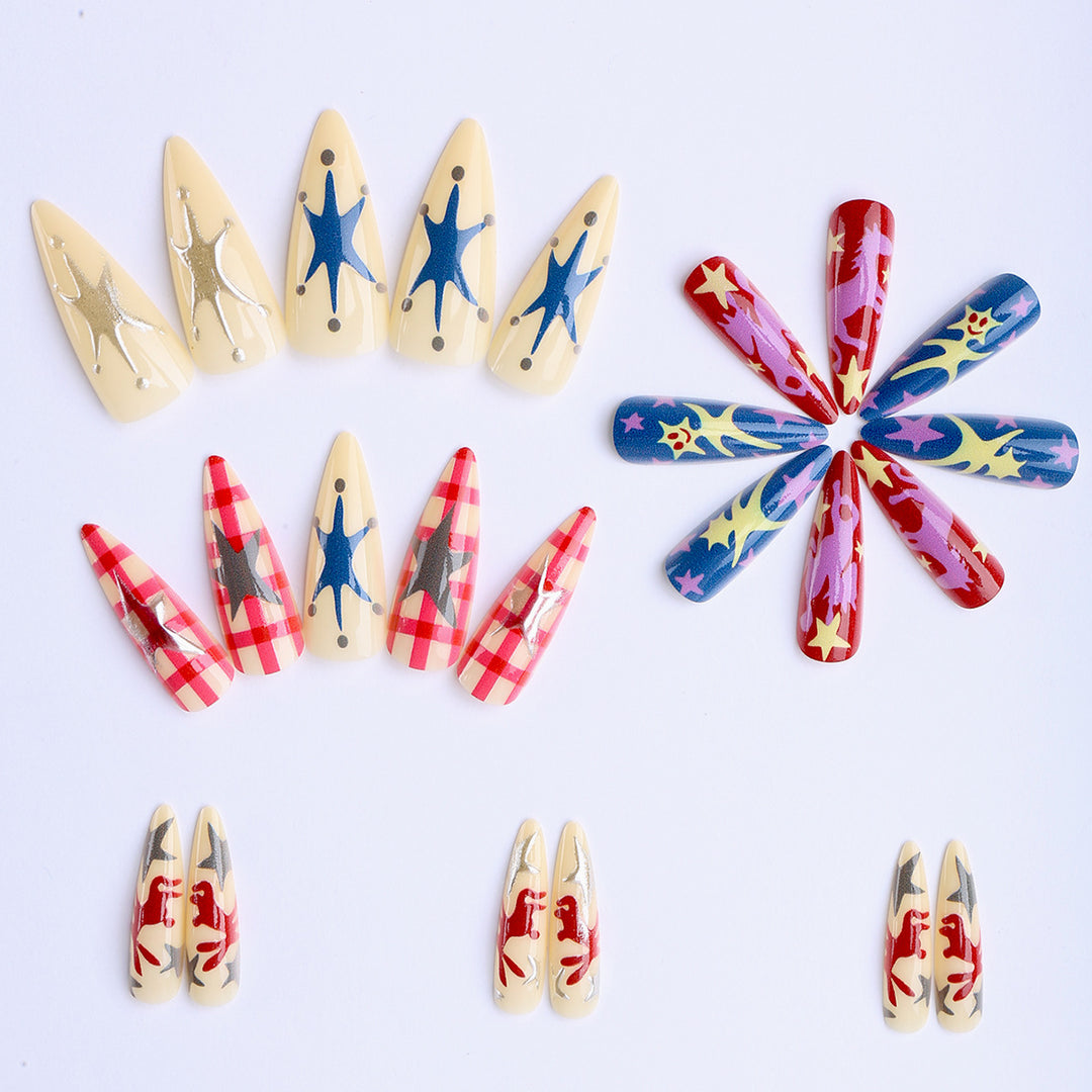 Artistic fake nails with Creative Pop-Art Design Kalsten