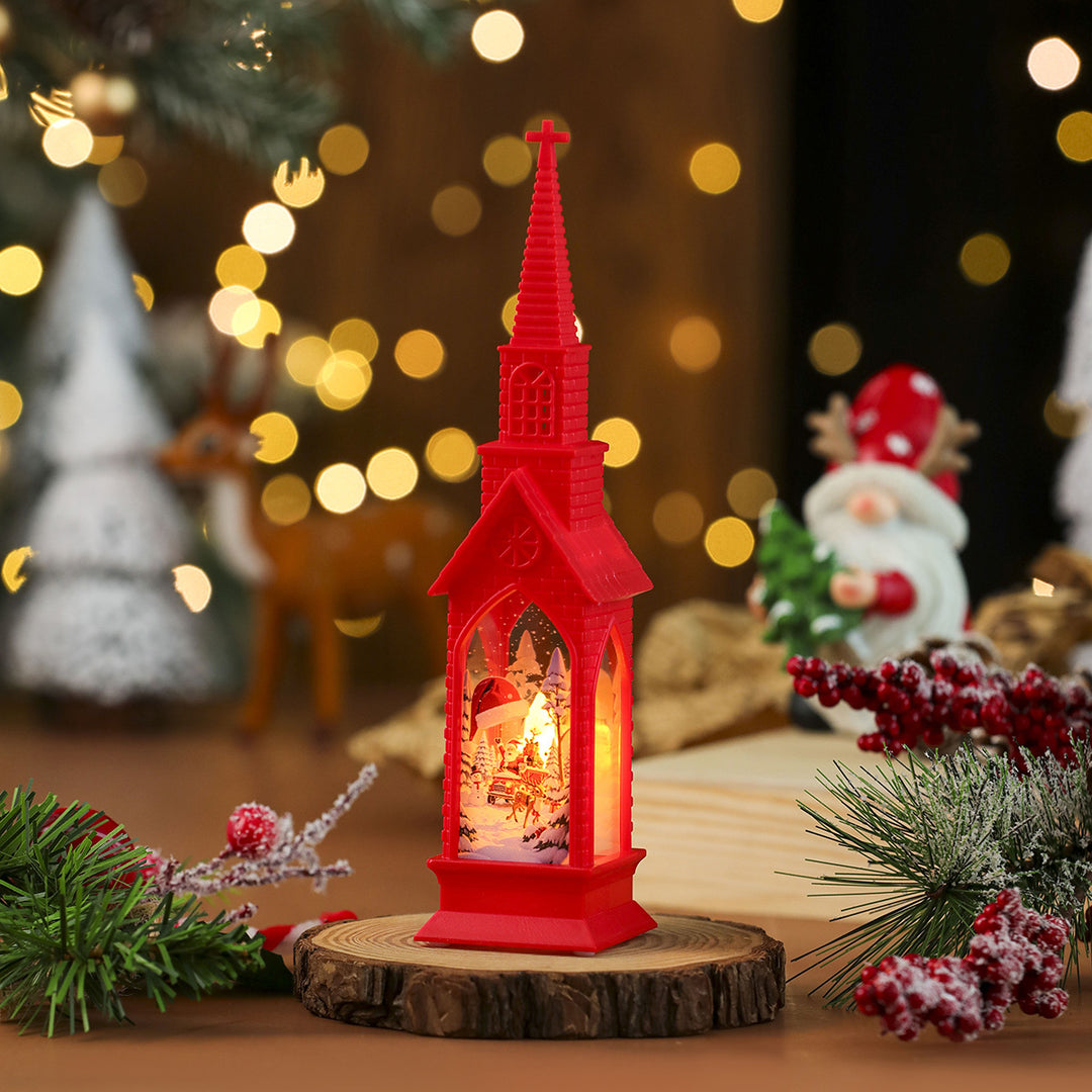 LED Decorative Christmas Village Church Figurine Kalsten