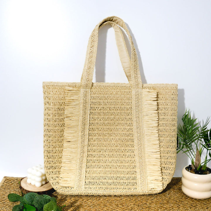 Large Raffia Bag in Natural Style Kalsten