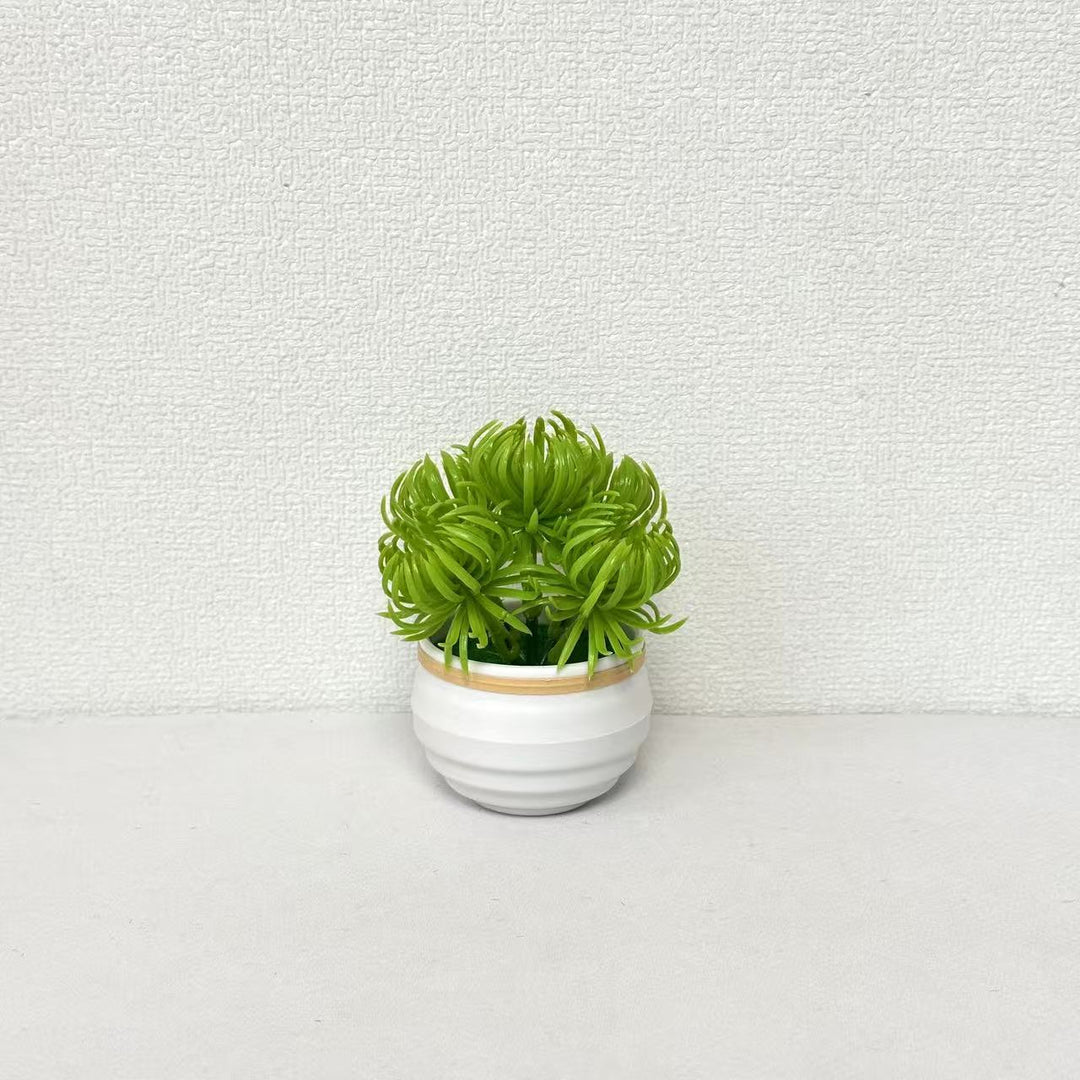 Lifelike Potted Green Plant
