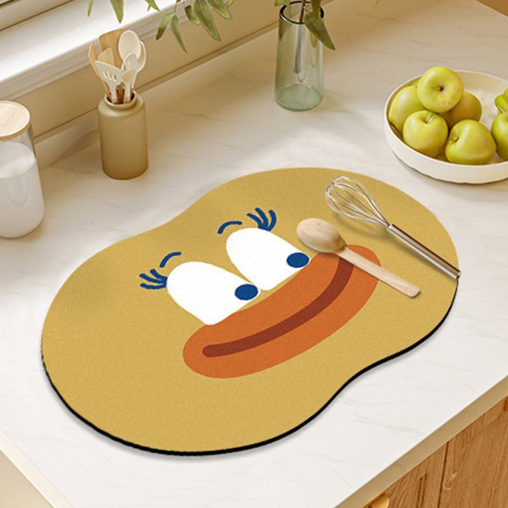 Cartoon-Themed Kitchen Mat