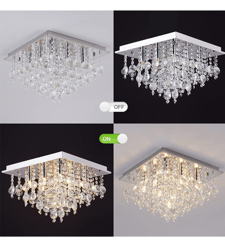 Crystal Droplet Ceiling Fixture