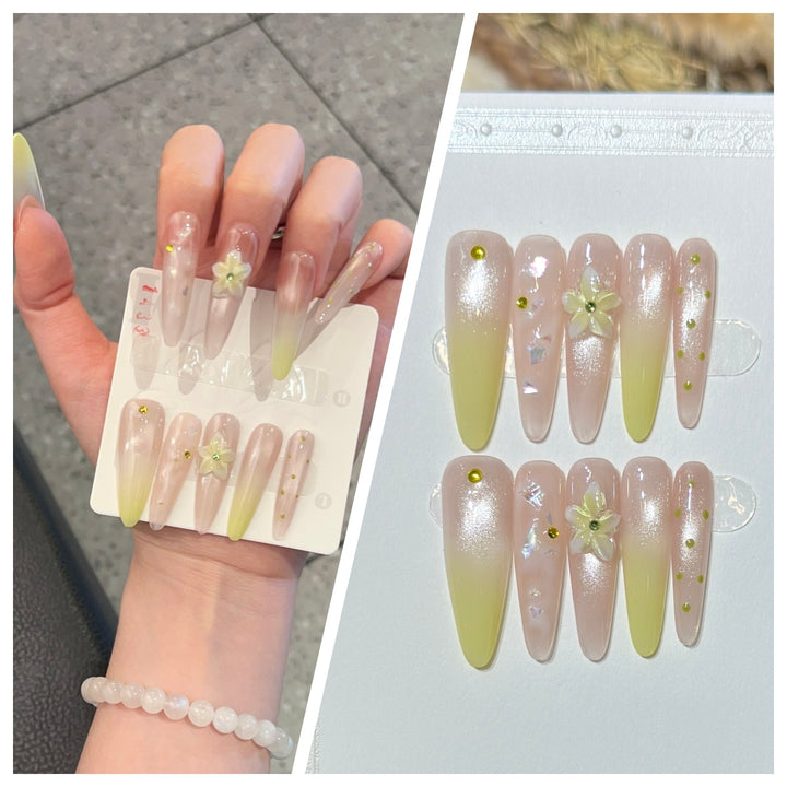Artistic Stiletto Press-On Nail Set with Charming Patterns Kalsten