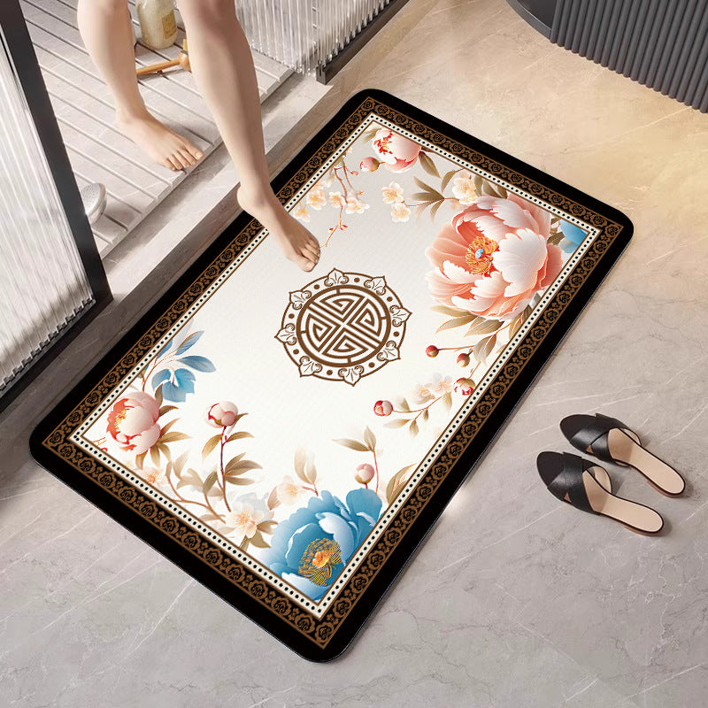 Elegant Geometric Bathroom Mat Kalsten