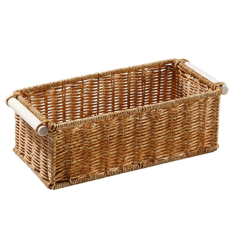 Unisex Rectangular Basket made of woven natural material Kalsten