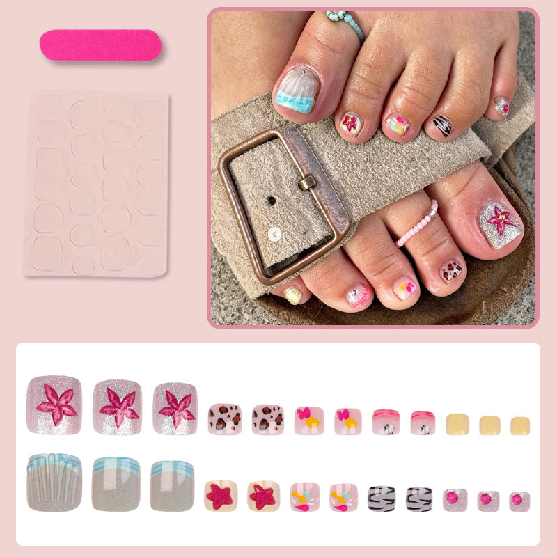 Artificial Nail Set with Playful Summer Designs Kalsten