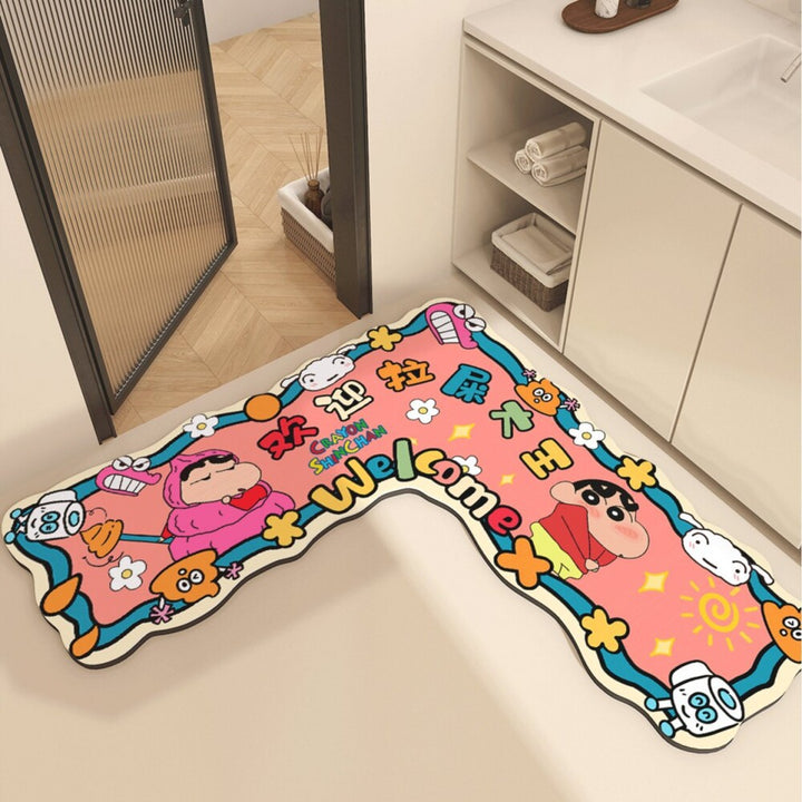 Cartoon Character Welcome Bath Mat Decor