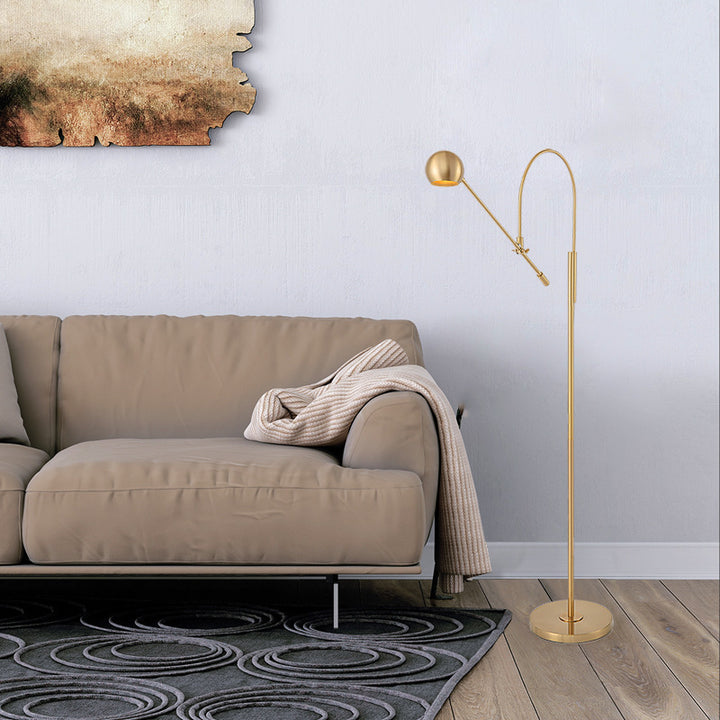 Minimalist Adjustable Floor Lamp with Gold Finish