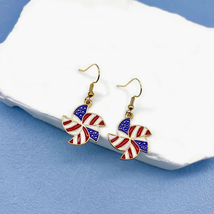 Women nan long layered tassel earrings made of mesh with stripe star pattern Kalsten