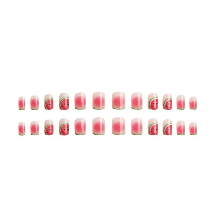 Creative acrylic nail set with watermelon pattern Kalsten