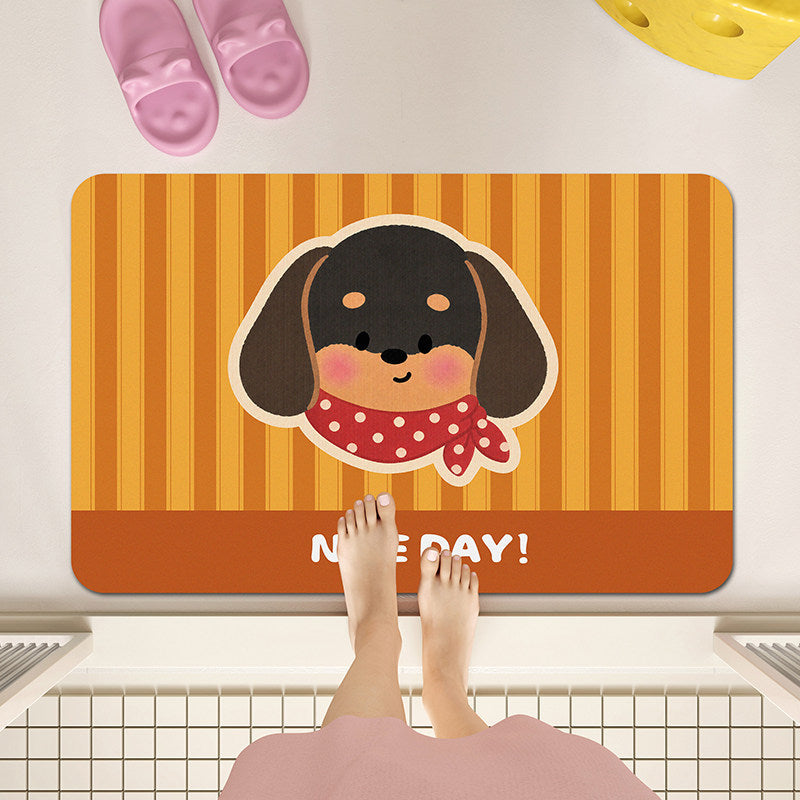Playful Dog-Themed Bath Mat Kalsten